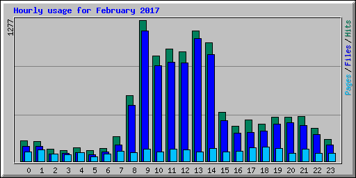 Hourly usage for February 2017
