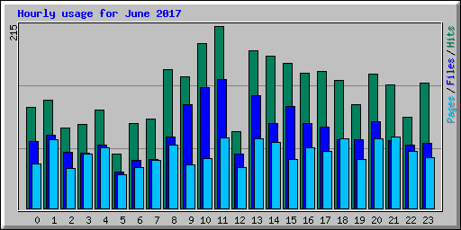 Hourly usage for June 2017
